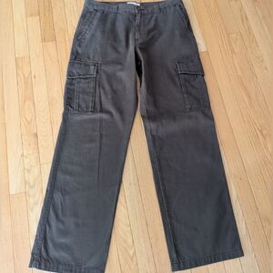 Y2K Old Navy Cotton Loose Cargo Pants Men's 34x34 Khaki Baggy Wide Leg